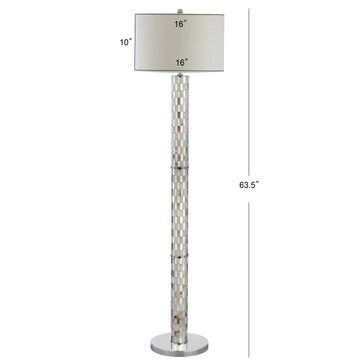 Liam 63.5" Seashell Mosaic LED Floor Lamp - JONATHAN Y